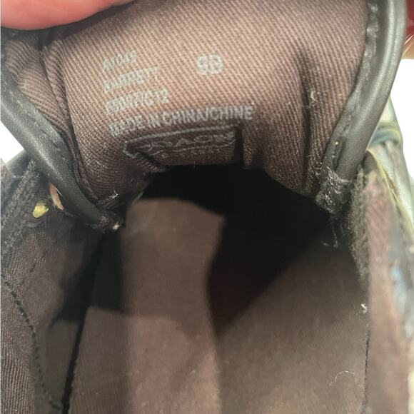 Coach Barrett Sneakers Women’s 9B Black/White Geometric Print Lace‑Up High‑Top - Picture 8 of 16